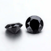 Loose Gemstones Synthetic Black Moissanite Round 9 mm Size 7.10 Carat 2 Stones